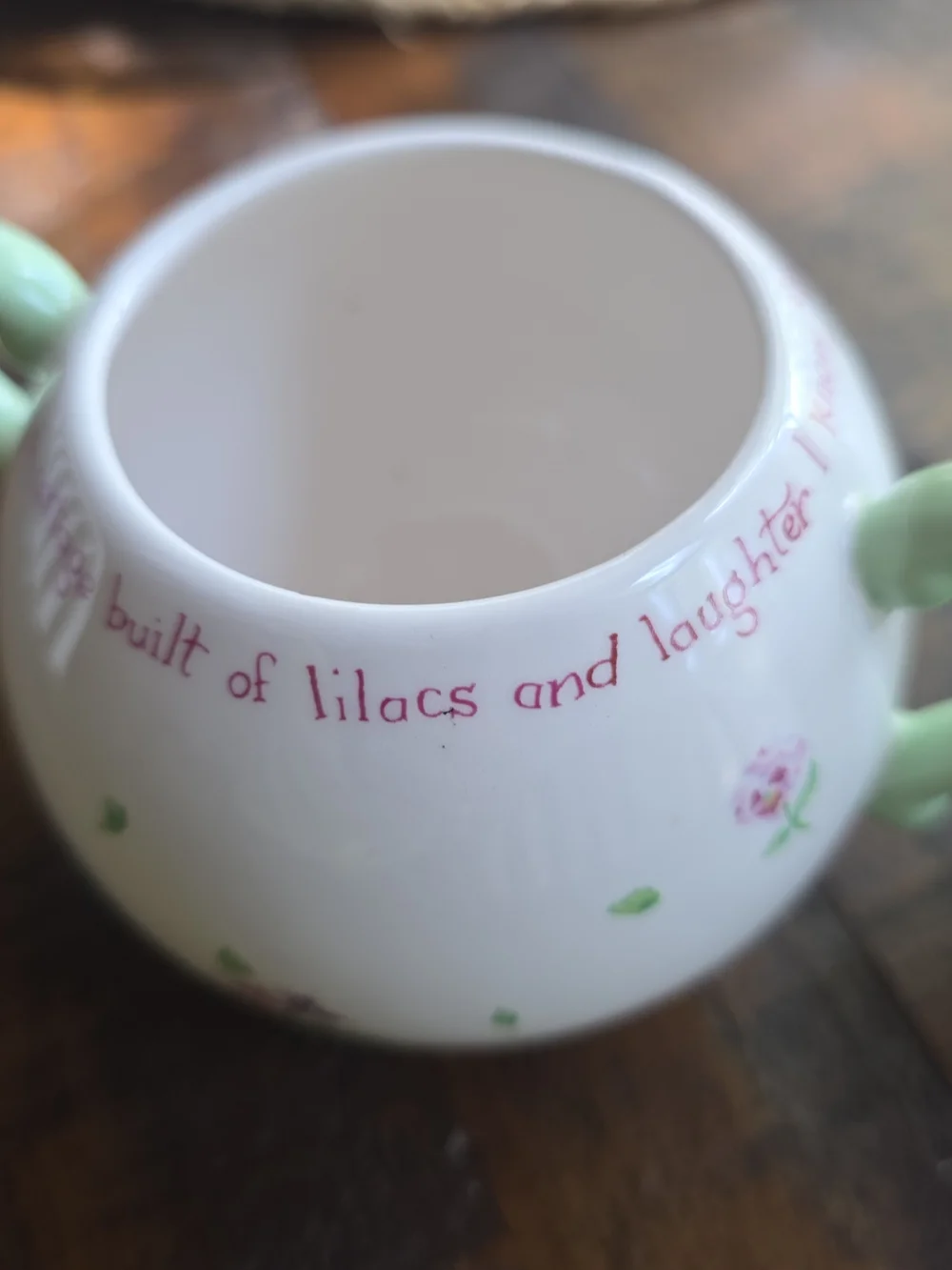 Pink Ceramic Creamer and Floral Porcelain Teacup Set - Pink & Mint Accents